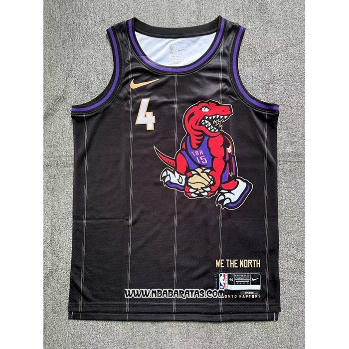Camiseta Toronto Raptors Scottie Barnes #4 Ciudad 2024-25 Negro